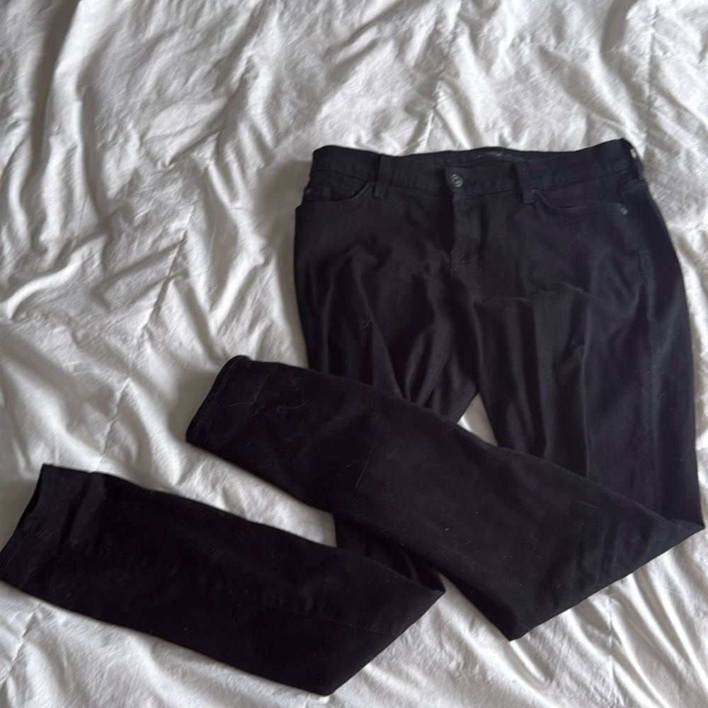 7 for all Mankind Slim Illusion Luxe High Waist Skinny | Black | 30 |